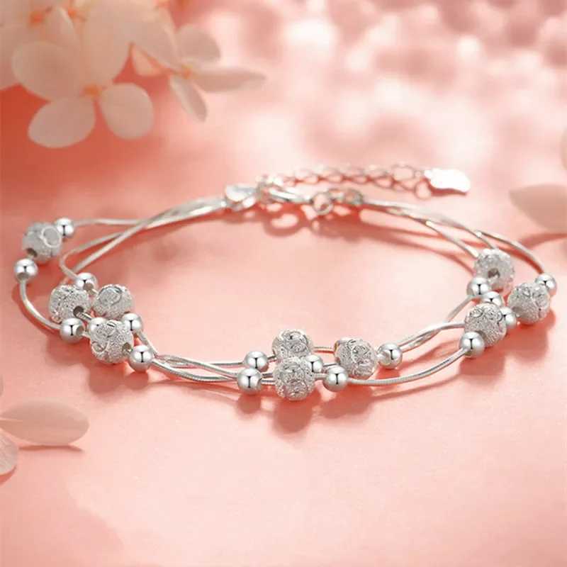 925 Sterling Silver Bracelet Woman Vintage Luxury Adjustable Bead Bracelets Fashion Original Jewelry Designer Party Wedding GiftXJ250109