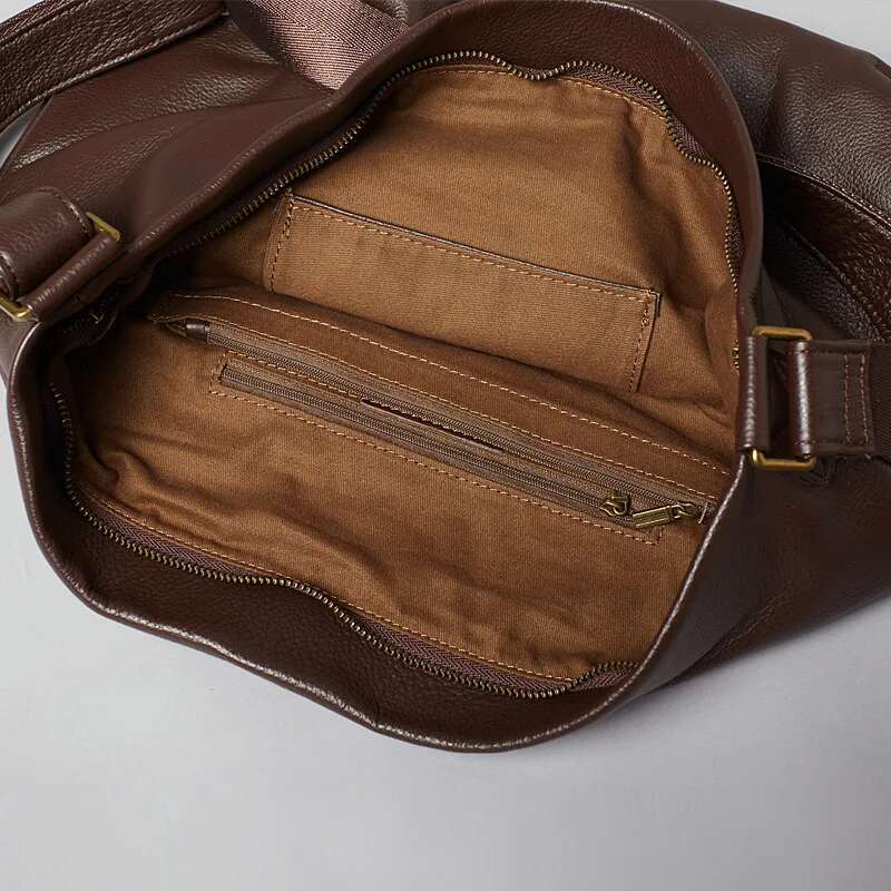 Slouchy Style Large Capacity Tote Bags For Women 2025 New Soft Genuine Leather Single Shoulder Crossbody Bag Travel Shopper Hobo