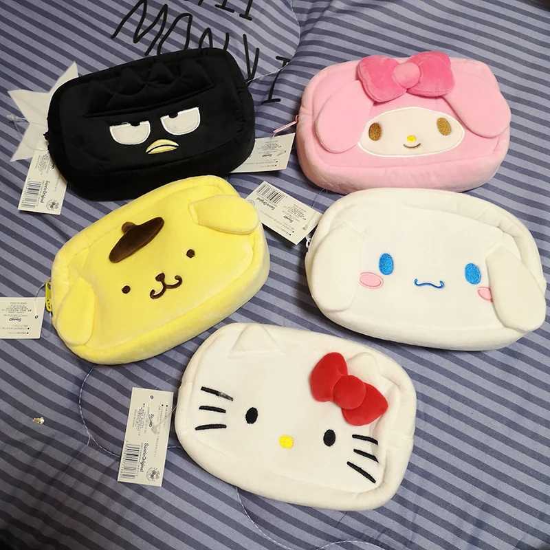 Kuromi My Melody Cinnamon Makeup Bag Japanese Style Plush Bag Pencil Box Pom Purin Badbadtz MARU Handbag Gift for Girls W250109