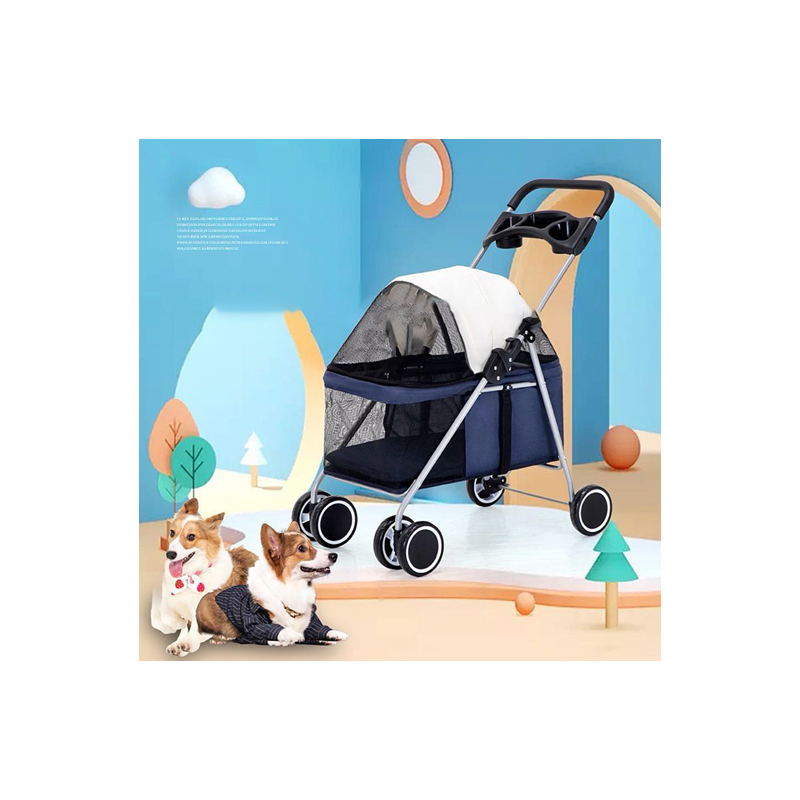 Pet go out trolley cat Teddy outdoor portable folding pet trolley car dog cat mouse rabbit small light car dog and cat carrier