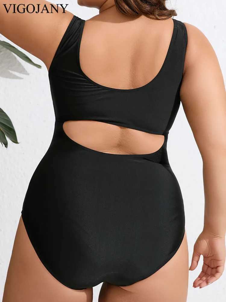 VigoJany 2025 Sexy Print Patchwork Plus Size Swimwear Women Strapped Large Curvy One Piece Swimsuit Chubby Lady Big Bathing SuitXJ240108
