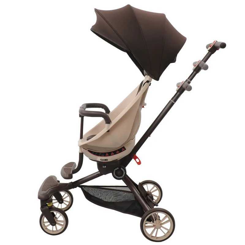 Portable folding luxury travel stroller for children high view four-wheel shock-absorbing lightweight stroller W250109