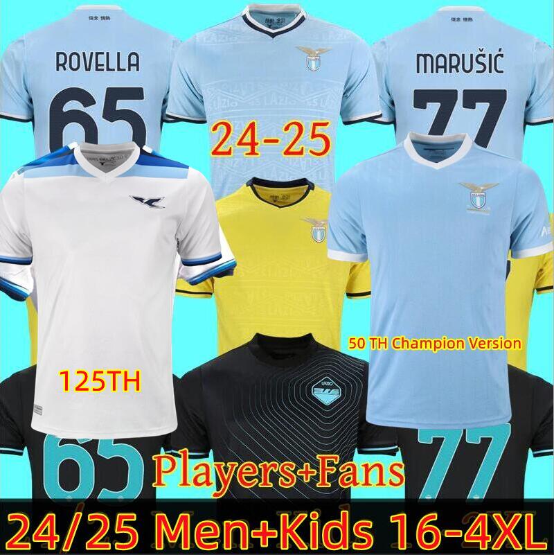 Lazios Soccer Jersey Home, Away, 3rd Kits 2024 125th Anniversary Marusic, Rovella, Zaccagni, Guendouzi - Men & Kids Sizes 16-4XL