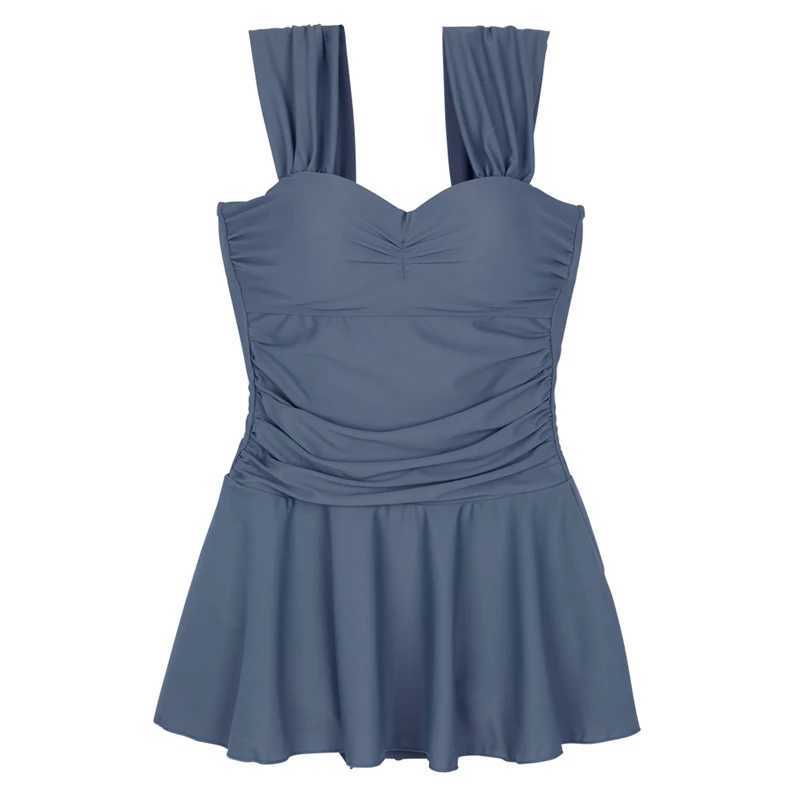 Wisuwore 2023 Korean One Piece Swimsuit Fa Women Swimwear Sexy Monokini Summer Solid Bathing Suit Swimming Suits SwimskirtXJ240108