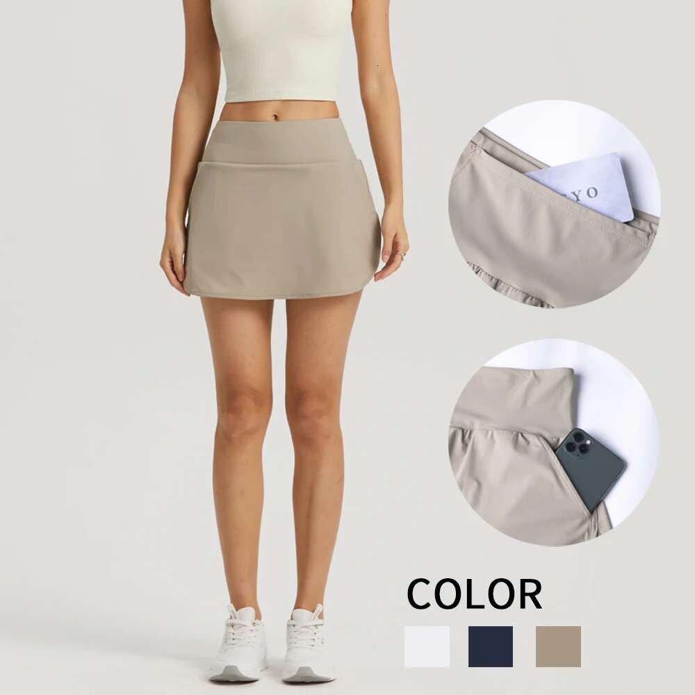 Vnazvnasi Hot Selg Women Tennis Skirt With Shorts Inside Anti-Emptied Grils Sports Clothing 2 Pockets Beside And Waist