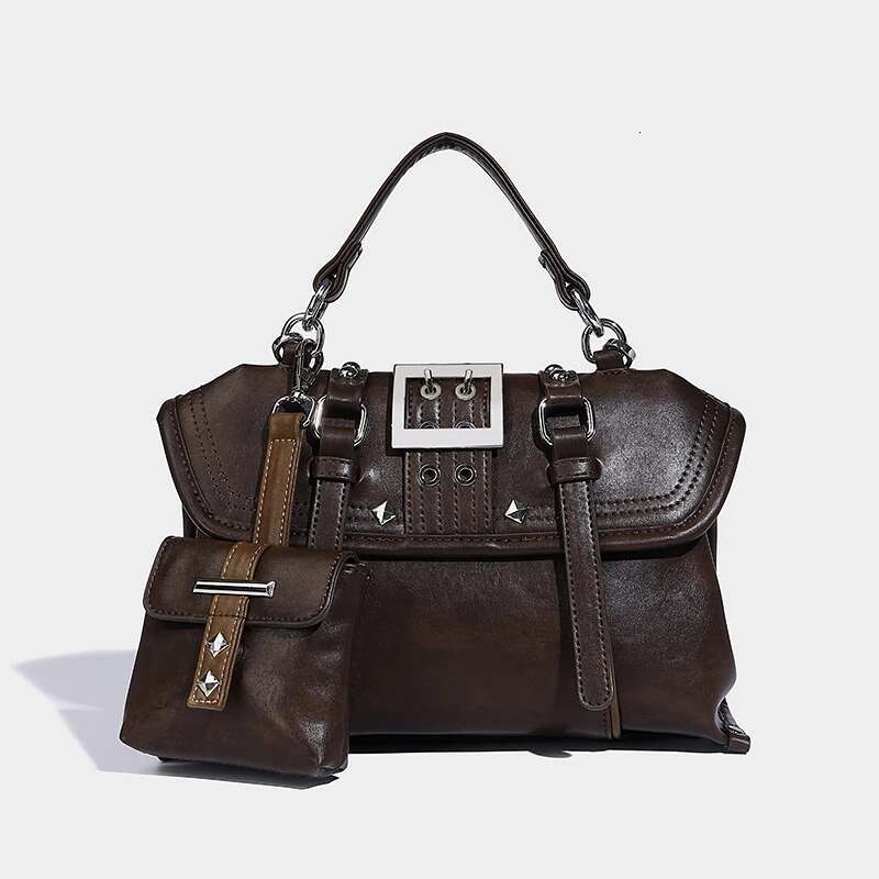 Tote Backpack Bags For Women Designer Handbags And Purses 2025 New In Vintage Rivet Lock Decoration Shoulder Crossbody
