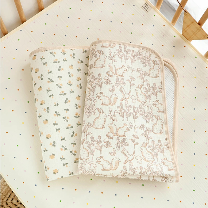 Cotton Baby Diaper Changing Mat Large Size Diaper Changing Pad Covers Waterproof Childrens Bed Sheet Bedding Items 250109
