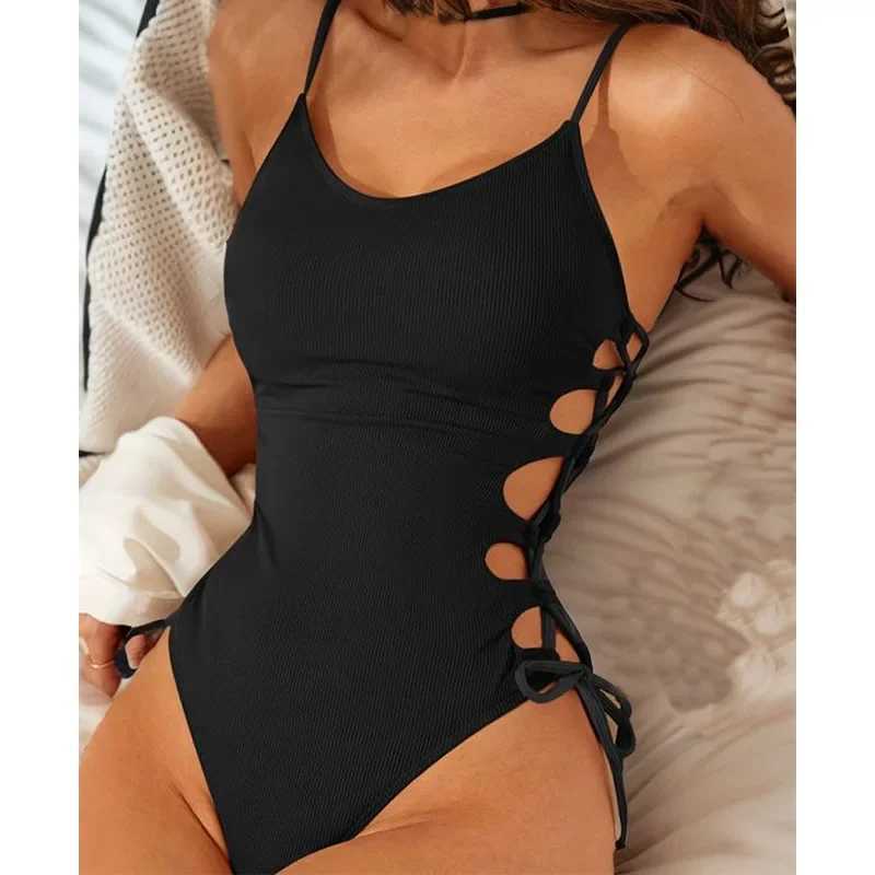 Sexy One-Piece Swimsuit Women Hollow Out Fa Swimwear 2024 New Micro Monokini Bikini Beachwear Summer Bathing Suit WhiteXJ240108