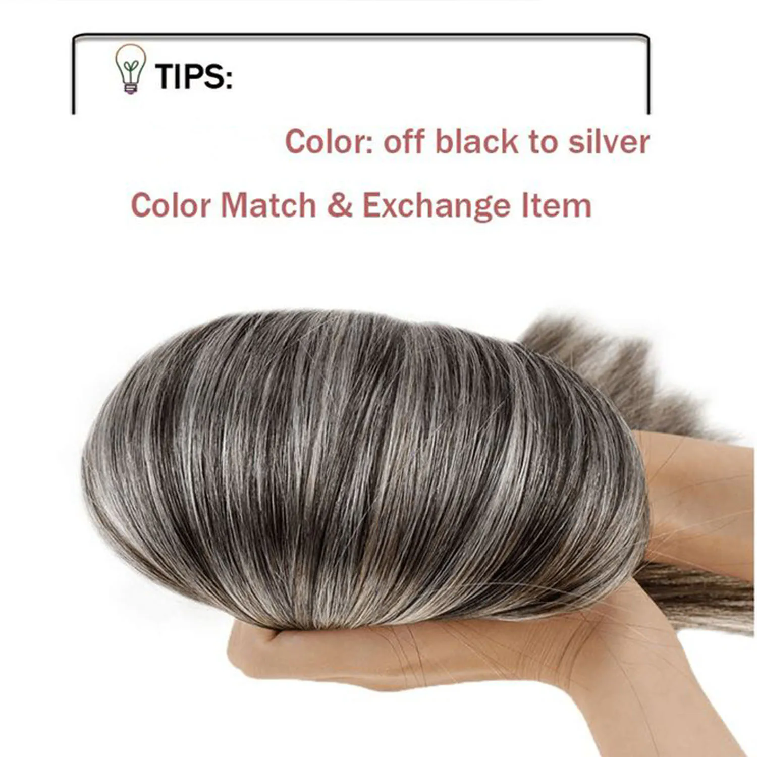 Cute gray straight wavy pony tail hairpiece silver grey ponytail human hair extension clip in drawstring wraps salt and pepper natural highlighs 120g 