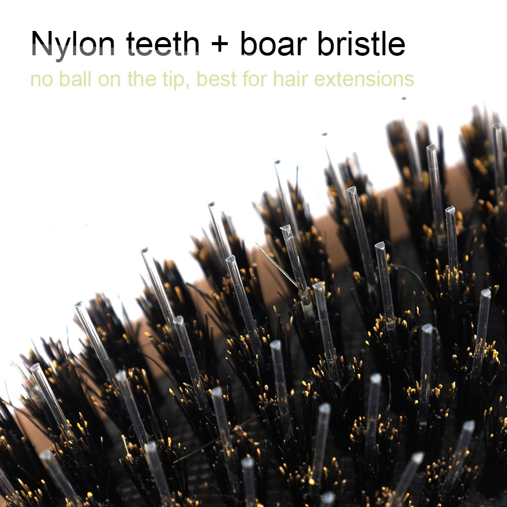 Matte Finish Boar Bristle Hair Brush Nylon Teeth Hair Extension Brush for Women Cushion Brush Hair Styling Smoothing Detangling 250106