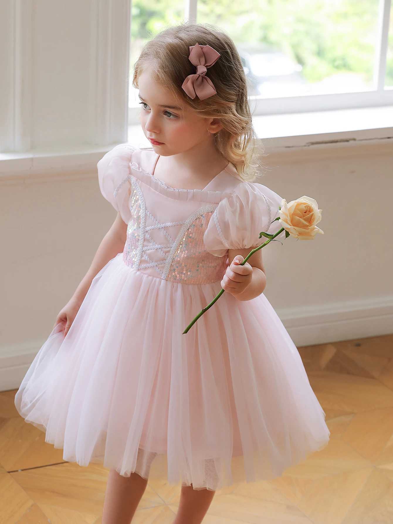 Wholesale Children Clothes Girls Frock Knee-Length Par Dresses For 4yr Little GirlXJ250108