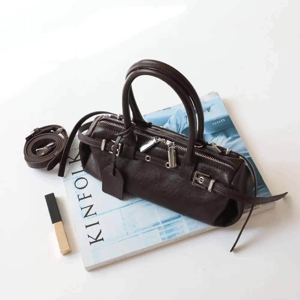Vegetable Tanned Cowhide Motorcycle Bag Party Bags Hand Fashion Retro Design Vintage Women's Shoulder 2025 Ladies Woman