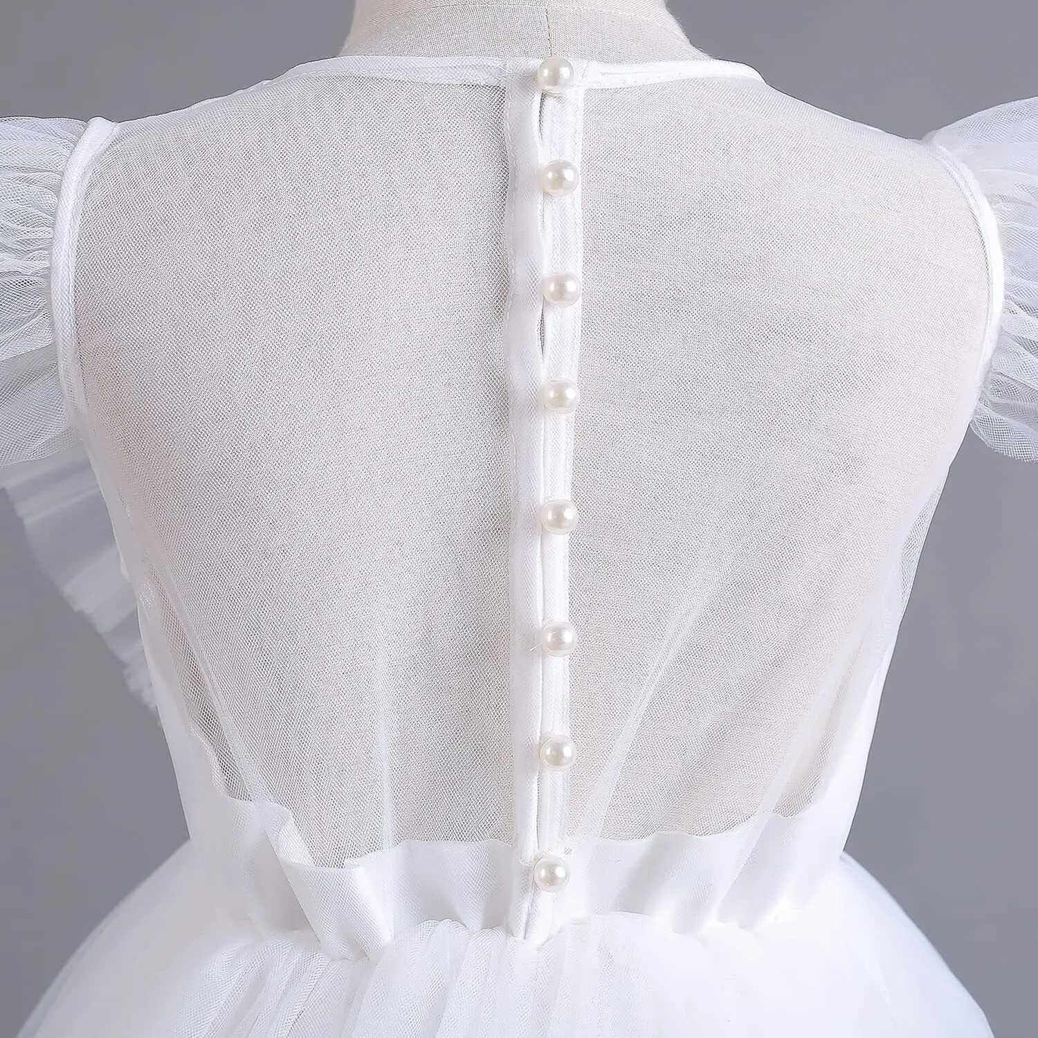 Elegant Girl Fluffy Dress Flower Baby Wedding Ceremony Costume Birthday Outfits White 1st Communion Tutu Gown Kids Gala ClothesXJ250108