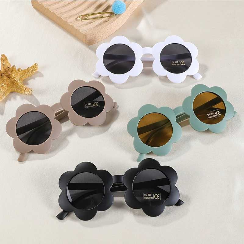 New Sunflower Childrens Sunglasses UV400 Suitable for Boys Girls and Young Children Cute Baby Sunglasses Round Cute Childrens Outdoor Glasses W250109