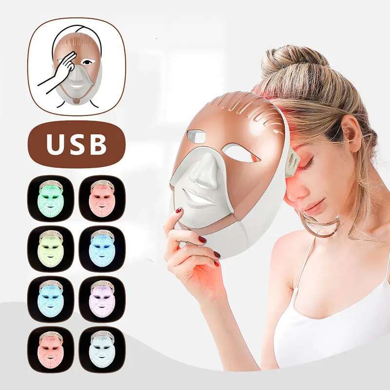 Foreverlily Mascarilla facial LED Wireless 7 Colors Photon Skin Care Beauty hine Masque pour le visage