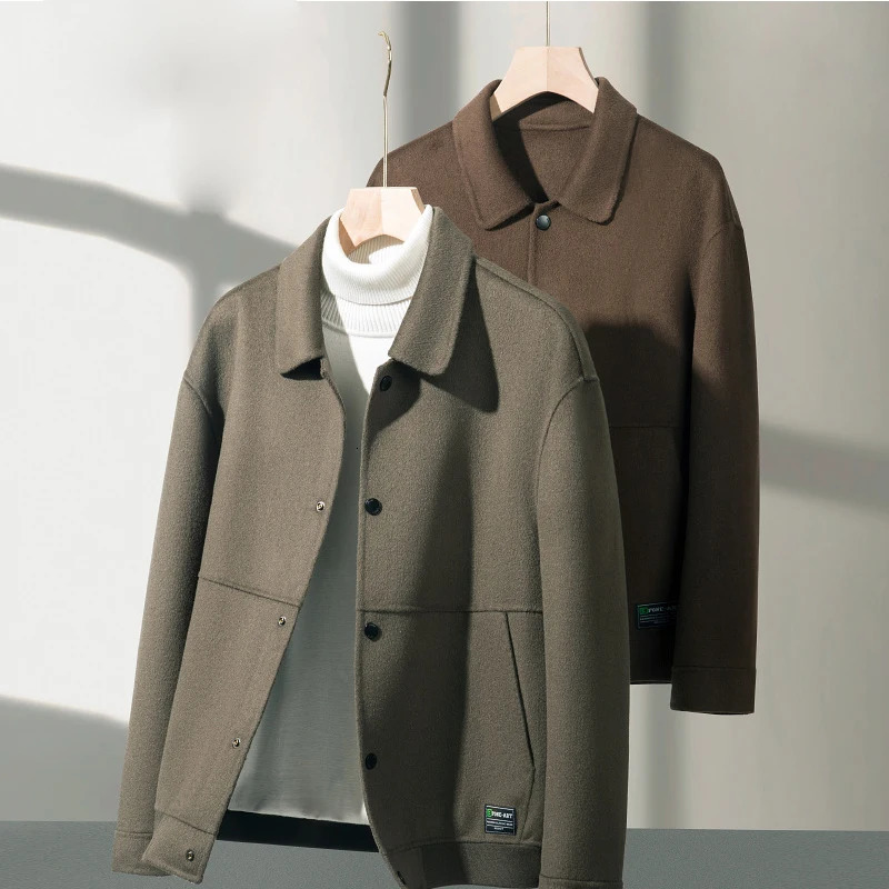 Autumn and Winter Lapel Loose Short Business Casual Mens Jacket 250107