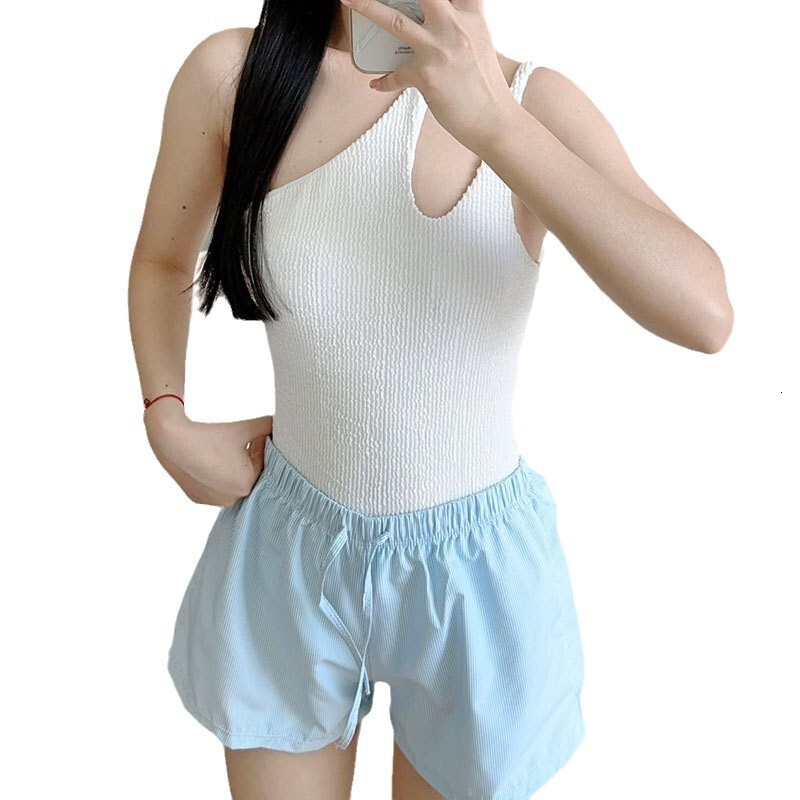 Style women's triangle one-piece 2025 Korean designer's new fashionable single shoulder hot spring swimsuit trend swimsuit