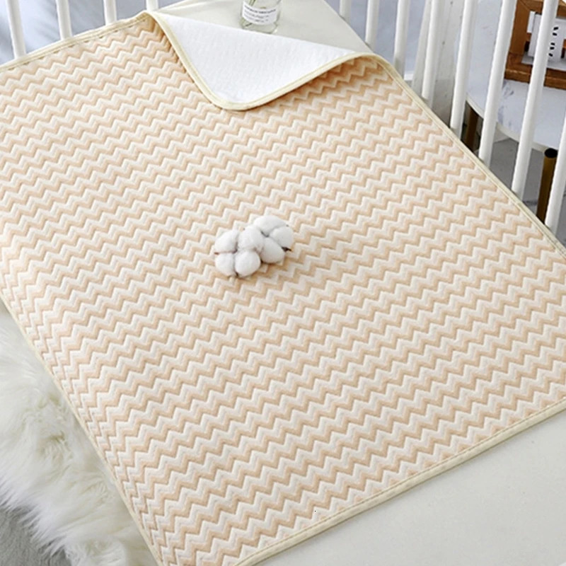 4Layer Waterproof Baby Diapering Changing Pad 70*50cm Ripple Pattern Crib Urine Mats Reusable Infant Toddler Bedding Accessories 250109