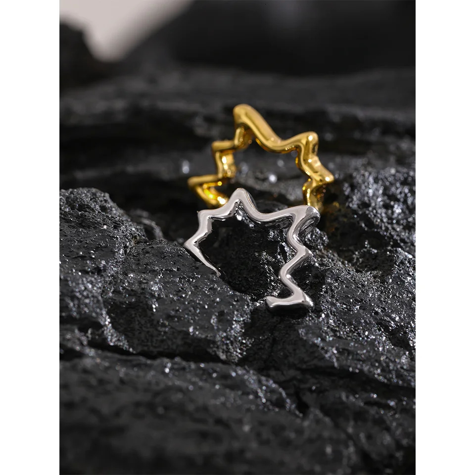 Yhpup 1PC Stylish Unique Sterling Silver Star Ear Cuff Non Pierced Jewelry Women Cartilage Chic Clip-on Earrings Gift 250103