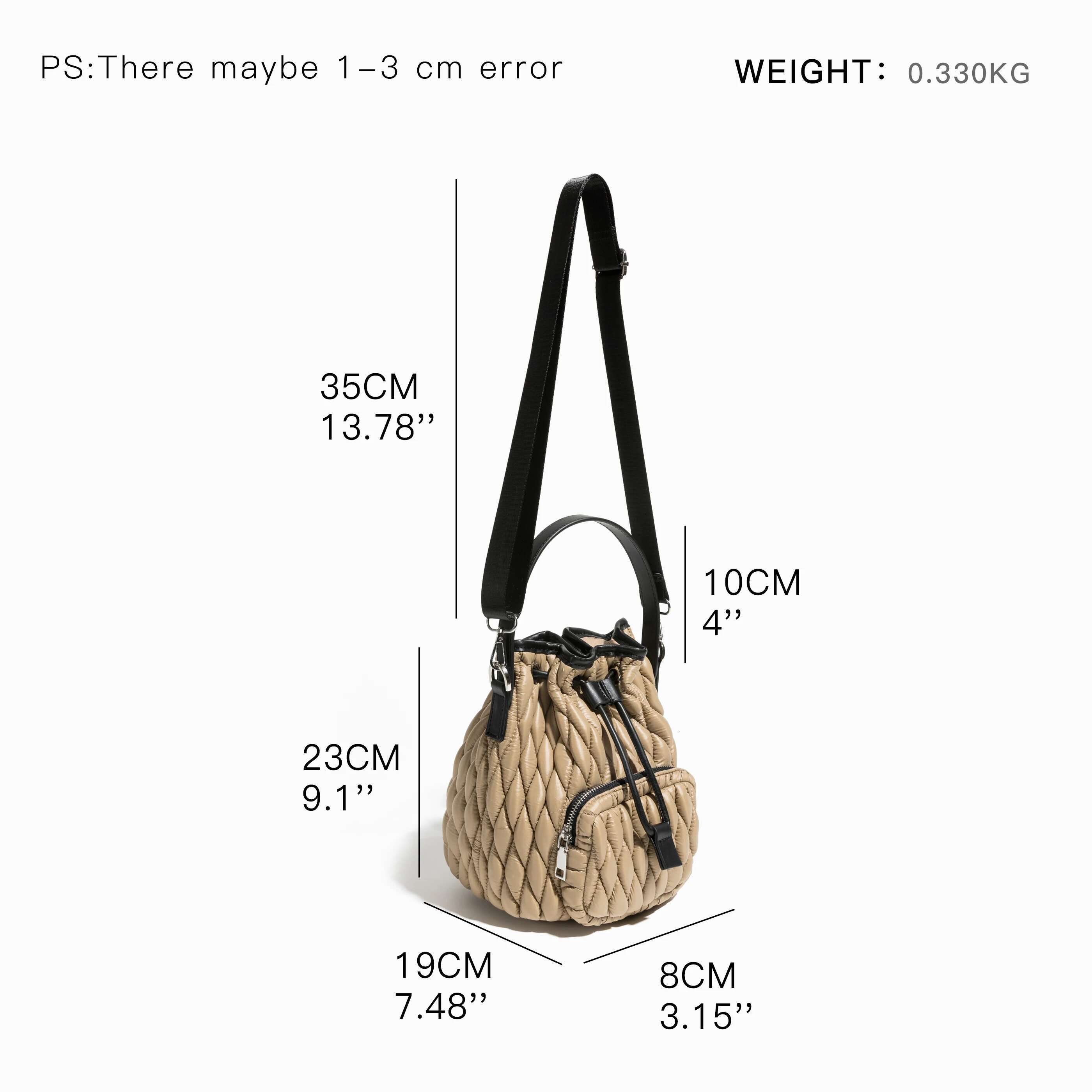 Fashion Nylon Quilted Buckets Bag Designer Padded Women Handbags Down Cotton Shoulder Crossbody Bags Casual Small Purses