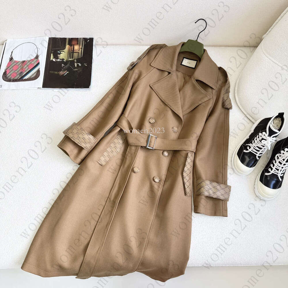Women trench coat Designer long jackets women brand windbreaker Fashion Logo vacation sheepskin lapel trench coat women casual jacket Dec 09