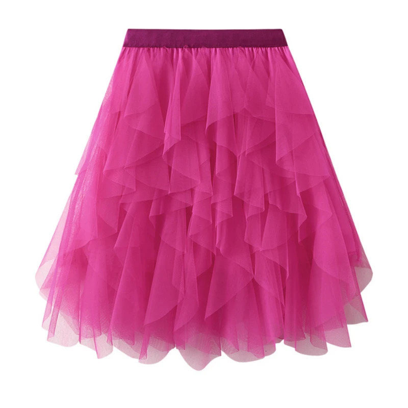 Ladies Sexy Skirts High Waist Irregular Mesh Mini Skirt Kawaii Falda Summer Female Streetwear Fashion Casual Women Clothes Boho 250106