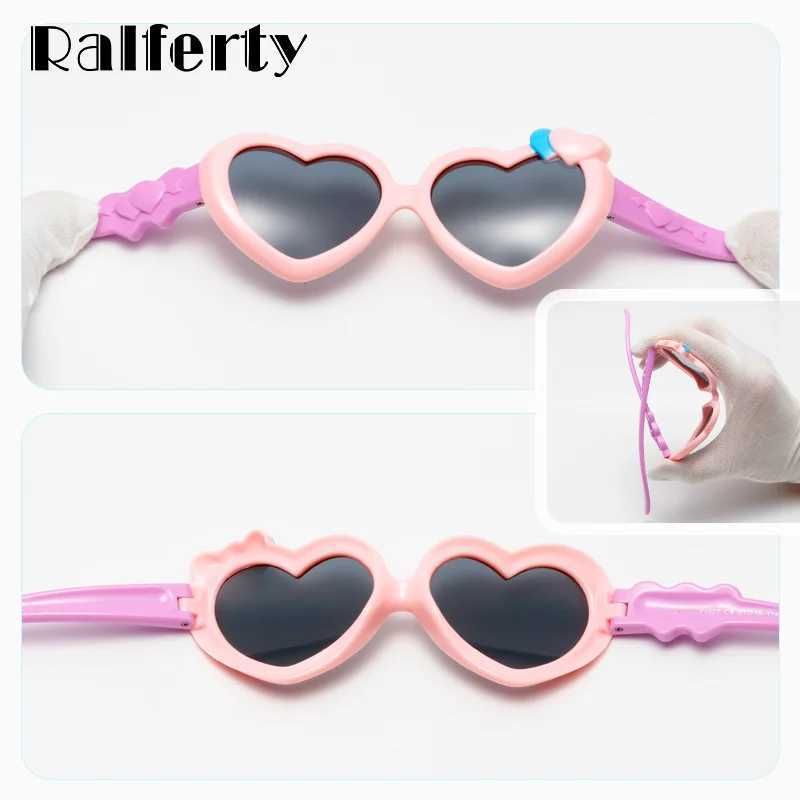 Ralfer flexible childrens sunglasses girls sunglasses polarized anti UV shadows baby heart-shaped sunglasses Oculos baby sunglasses W250109