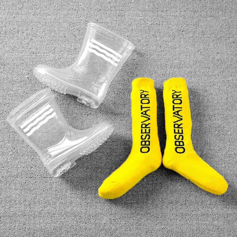Child Boys Girls Rainboots Kids Transparent Waterproof Rain Shoes Students Child Baby Toddler Rain Boots Non-slip Size 24-32 250106