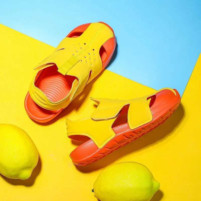 Childrens summer beach sandals boys breathable sports sandals girls fashionable candy colored cool sandals baby soft and lightweight summer shoes W250