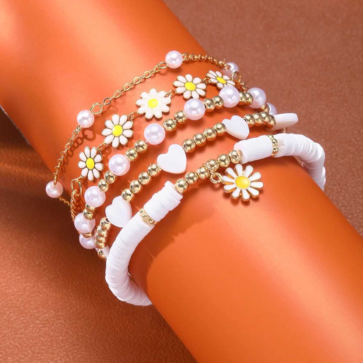 4pcs Vintage Unique Design Elegant Delicate Small Daisy Flower Butterfly Bracelet setWomen Jewelry Wedding Party Gift WholesaleXJ250109
