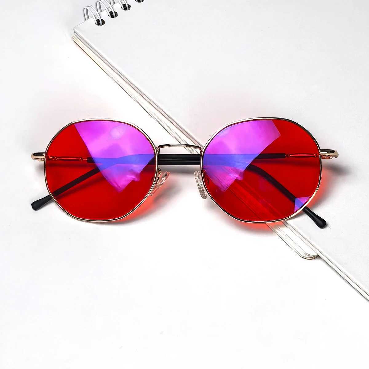 SHINU Blue Light Glasses Red Lens Best Sleep Glasses with Red Lens Metal Frame Red Blue Light Glasses Orange Glasses W250109
