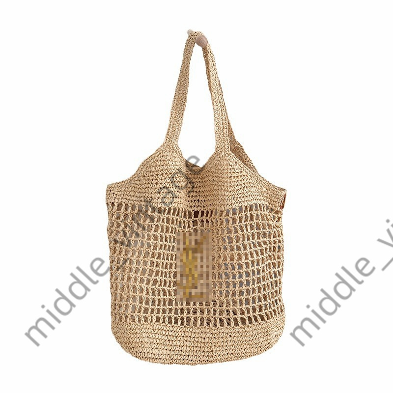 New French Style Large-capacity Hollow Straw Versatile Casual Shoulder Trendy Brand Dog Cat Bag, Fashionable Travel Shopping Bag