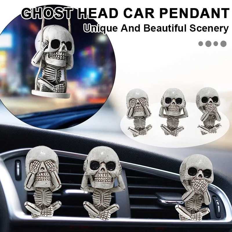 Car Air Freshener Cool human skeleton aromatherapy resin car perfume bone ghost car air freshener ventilation clip odor car odor diffuser H250108
