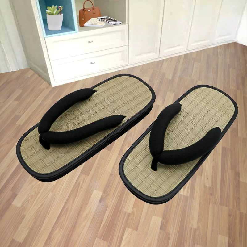 New Arrival Grass ruffled edges mens flip cover summer slider Y-shaped clip slider sandals open toe Japanese thick soled slider T250108
