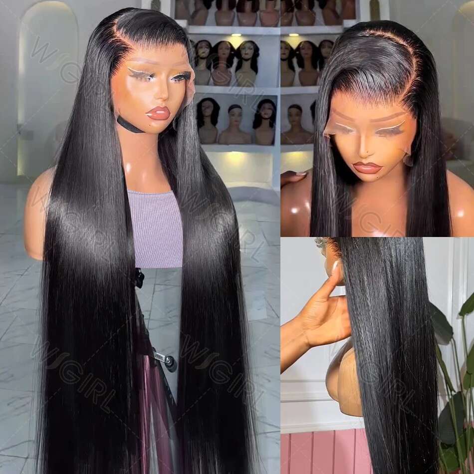 Wigirl HD 30 40 Inch Straight 13X6 Human Hair Frontal Wigs 200% Brazilian Remy Preplucked 13X4 Lace Front Wig For Women