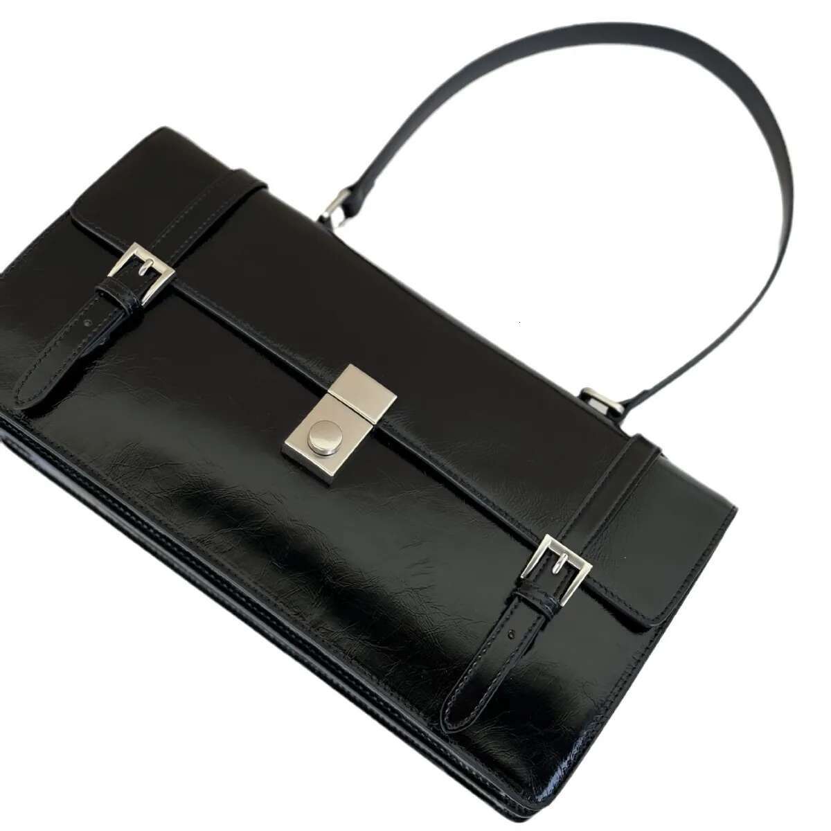 First Layer Cowhide Messenger Briefcase 2025 Niche Design Waxed Hand Tote Genuine Leather Women Shoulder Armpit Bag