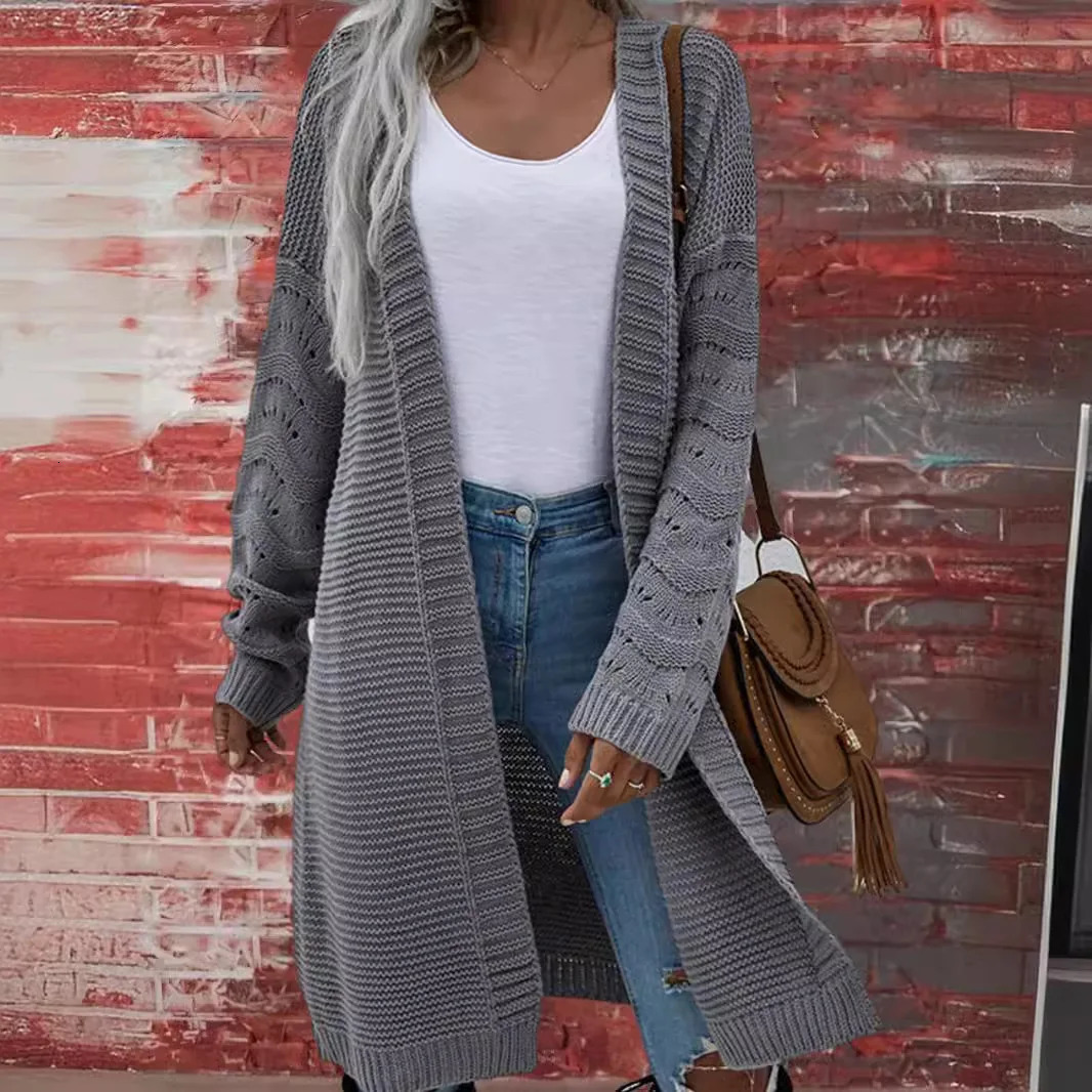 Oversized Long Knitwear Cardigans Casual Women Loose Long Sleeve Knitted Sweater Overcoats HHMY-DH2181-42 250106