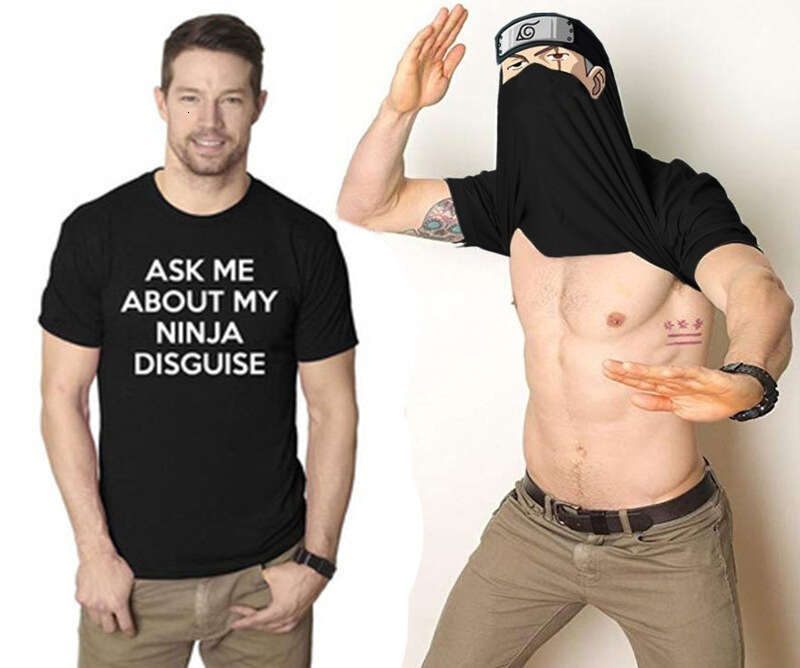 ASK ME ABOUT MY NINJA DISGUISE Round necked Men's Short sleeved Creative Funny T-shirt