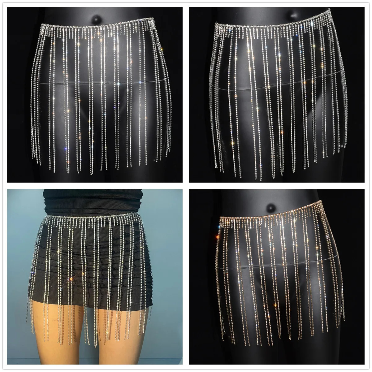 Body sexy Shining Rhinestone Waist chain Skirt Bodysuit women Fashion Stage Performance Body Chain Outdoor Party Jewelry 250107