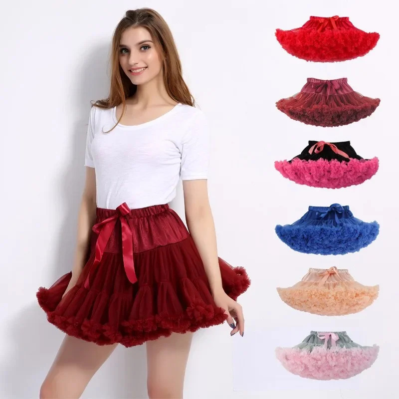 Womens Tulle Tutu Skirt Ballerina Pettiskirt Fluffy Girls Ballet Skirts For Puffy Cancan Under Wedding Dress PP001 250106