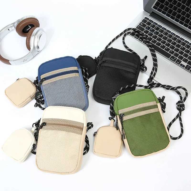 2025 New Product Oxford Textile Zipper Simple Shoulder Bag Trendy Solid Color Casual Vertical Small Square Crossbody BagXJ250108