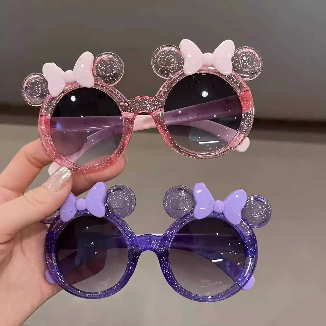 New Cute Crystal Bow Girls Childrens Sunglasses Fashion Trend Personalized Sunglasses Childrens Shining Glasses W250109