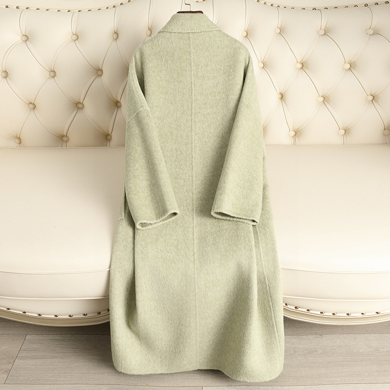 CC2028 Rabbit fur coat for women long style over knee loose high-grade woolen coat for women 2024 autumn and winter new