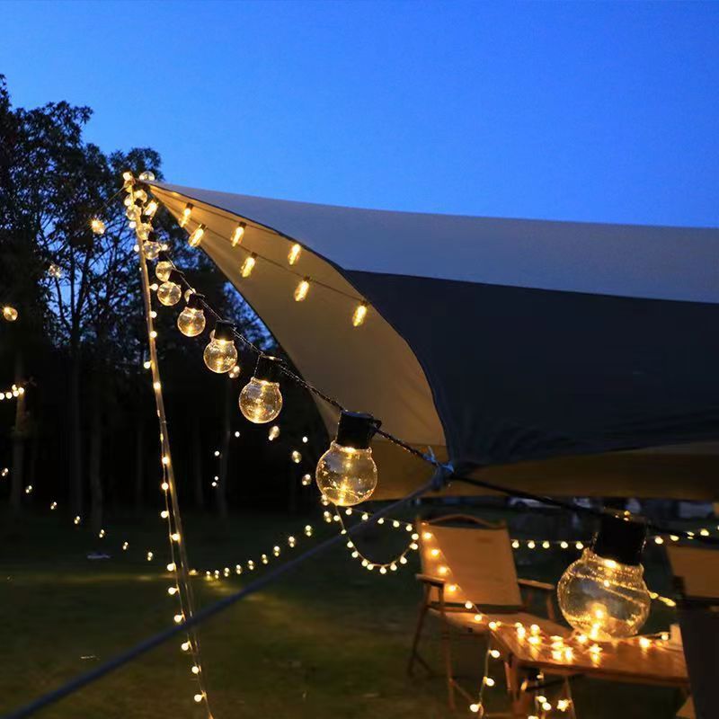 Outdoor light string LED large ball lantern string camping atmosphere light string stall light G50 ball bubble curtain waterproof lantern