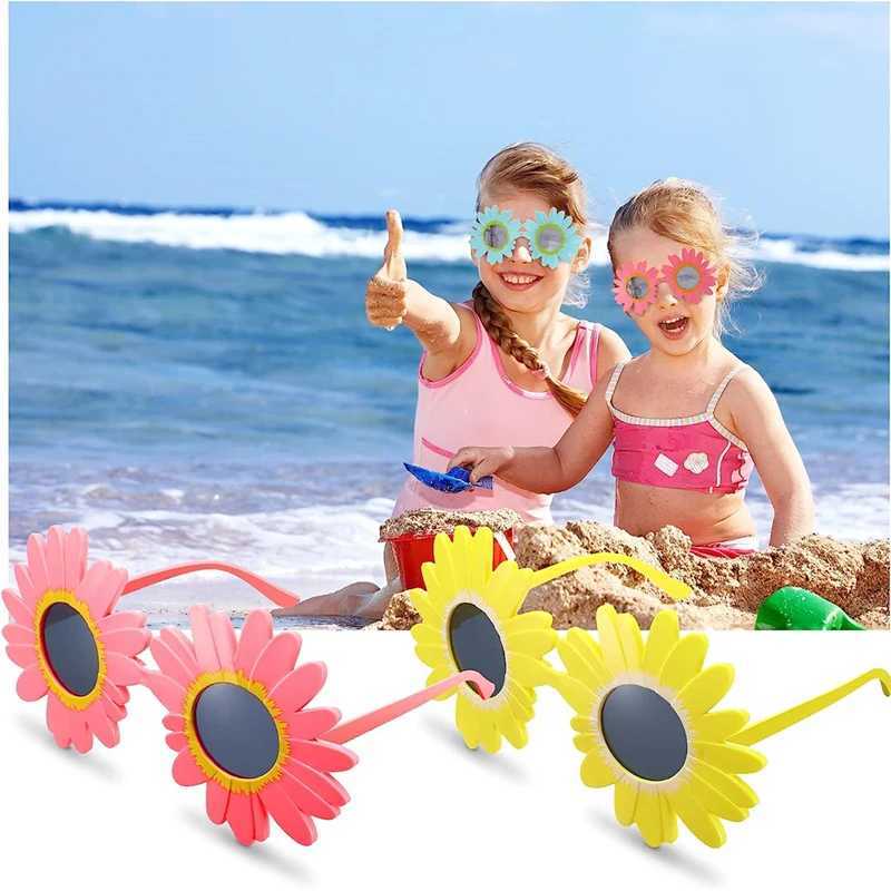 Fashionable childrens sunglasses cute sunflower daisy sunglasses fun Par drama role-playing glasses UV400 adult beach glasses W250109