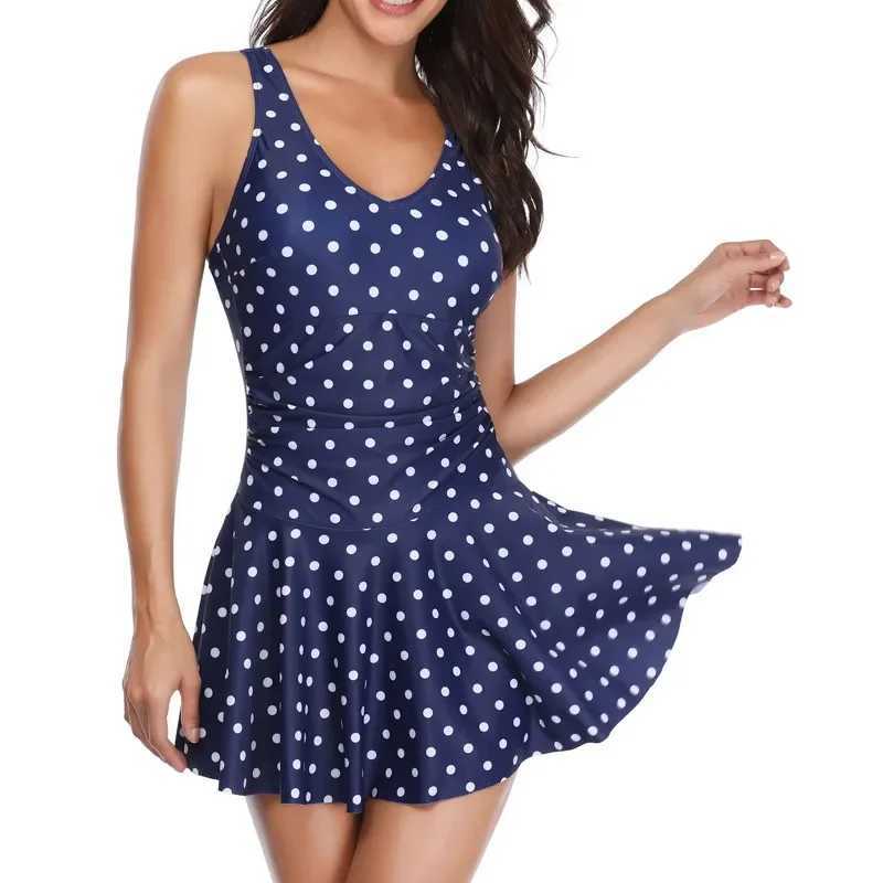 2023 Printed Swimsuit Women One Piece Swim Dr Padded Swimwear Fa Bathers Bathing Swimming Swim Suit BeachwearXJ240108