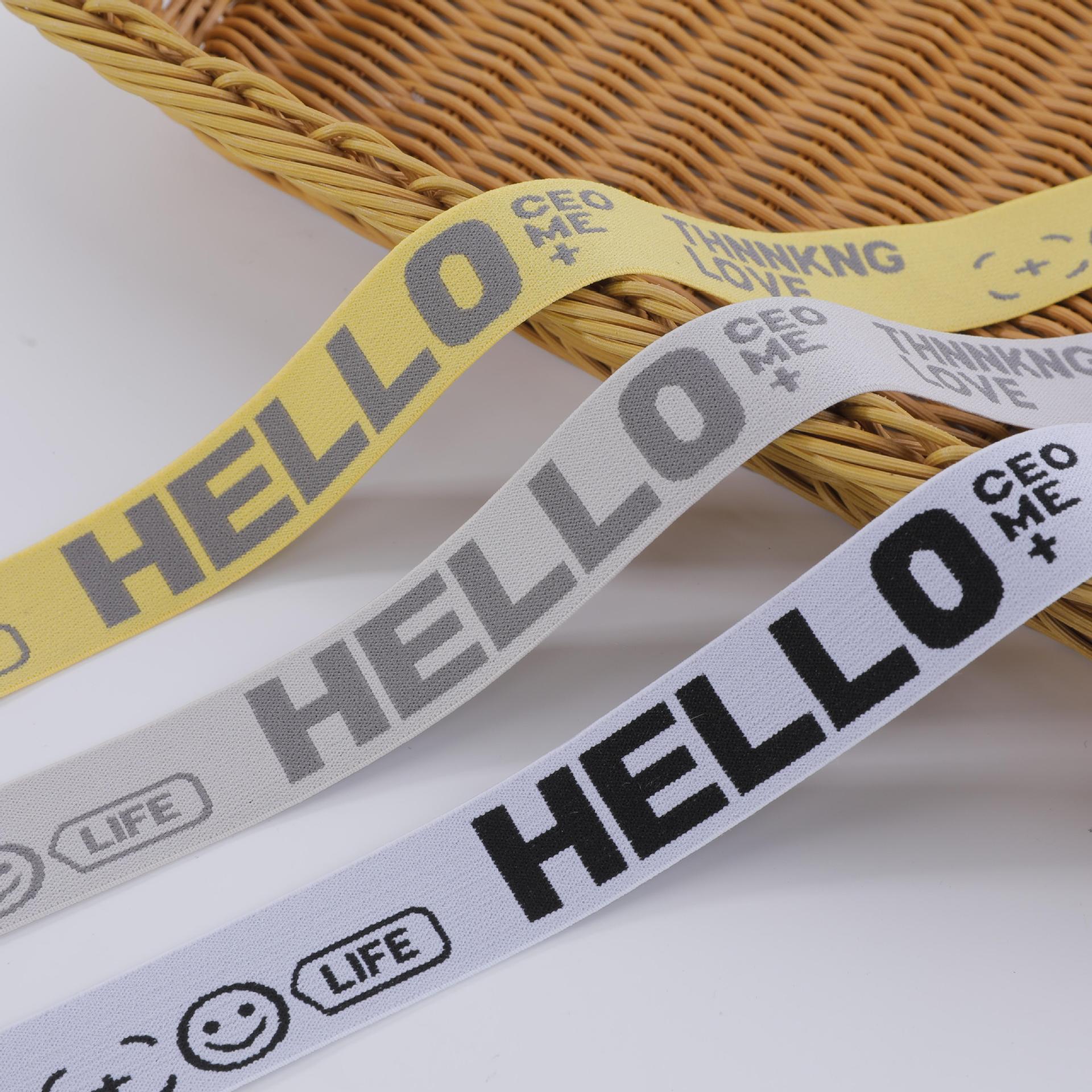 Alphabet jacquard elastic waistband with high elasticity and durability waistband for pants widened with rubber band