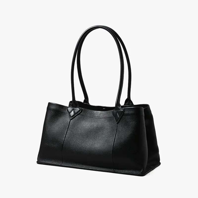 Motingsome 100% Natural Leather Bag Woman Shoulder Underarm Pillow Bags Chic French Style Lady Daily Purse Black Tote 2025 New