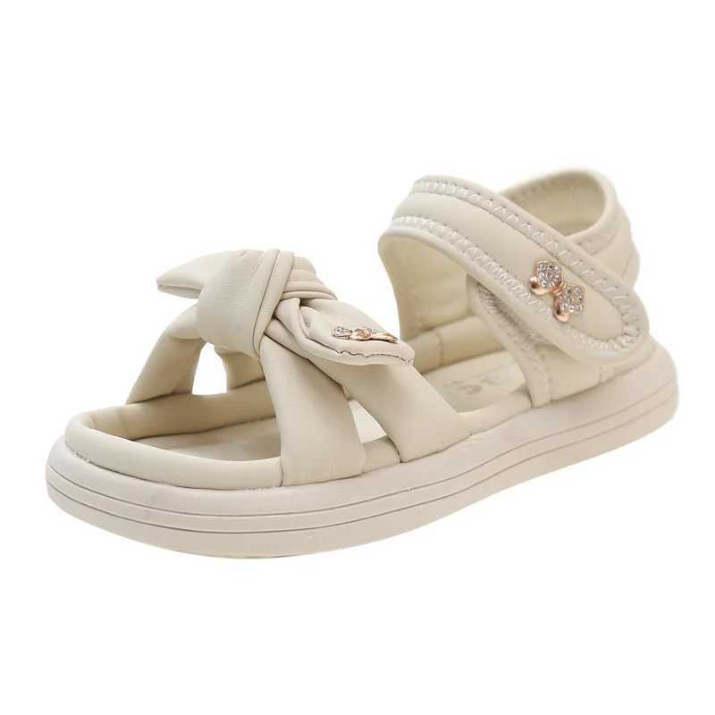 Sweet Girl Princess Dress Sandals Summer New Kids Solid Color Sandals Open toe Fashion Childrens Hospital School Bowtie Sandals W250108
