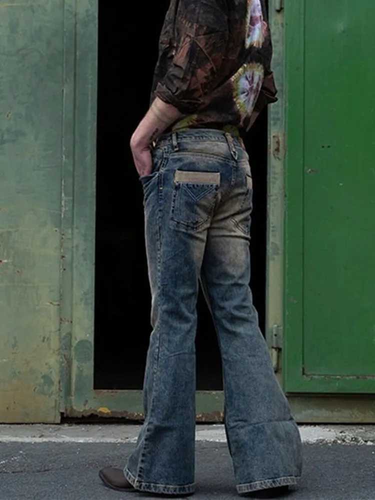2025S Fashion Designer High Quality Retro Solid Straight Jeans Mens Punk Style Button Denim Flash Pants Street Clothing Trousers S XL T